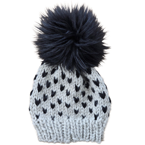Tiny Hearts Tan Beanie