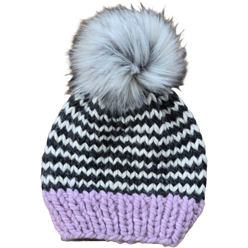 Zigzag Lavander Beanie